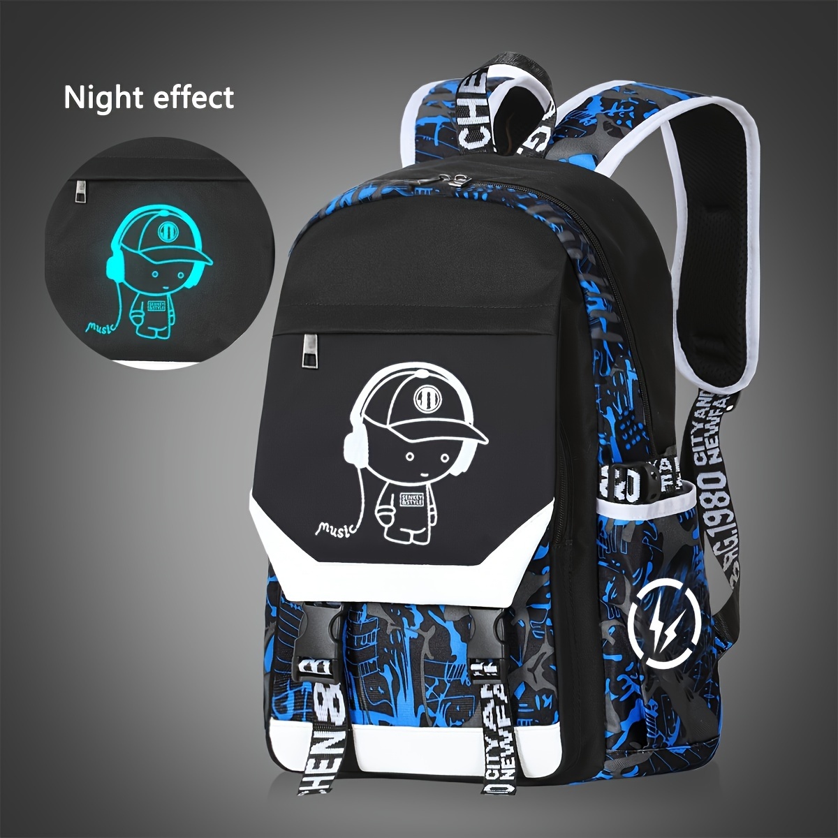 

Fashionable And Trendy Men's Large Capacity Backpack Computer Bag, Casual And Simple Youth Academy Style Backpack, Printed Lightweight Instagram Style Junior High School Student Backpack