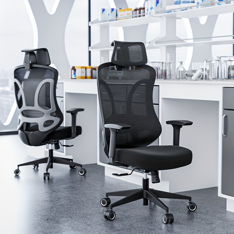 Silla de oficina, silla ergonómica de escritorio para el hogar, cómoda  silla giratoria para computadora con reposapiés y respaldo ajustable de 90°  a