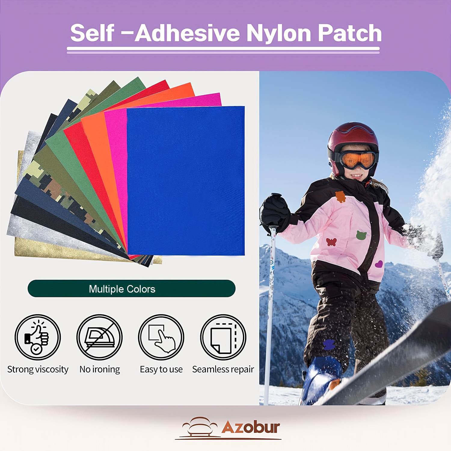 8 Pieces Nylon Repair Patches Self-Adhesive Nylon Patch Waterproof Repair  Patches for Clothing Down Jacket Tent Clothes Bag (25 x 15 cm)