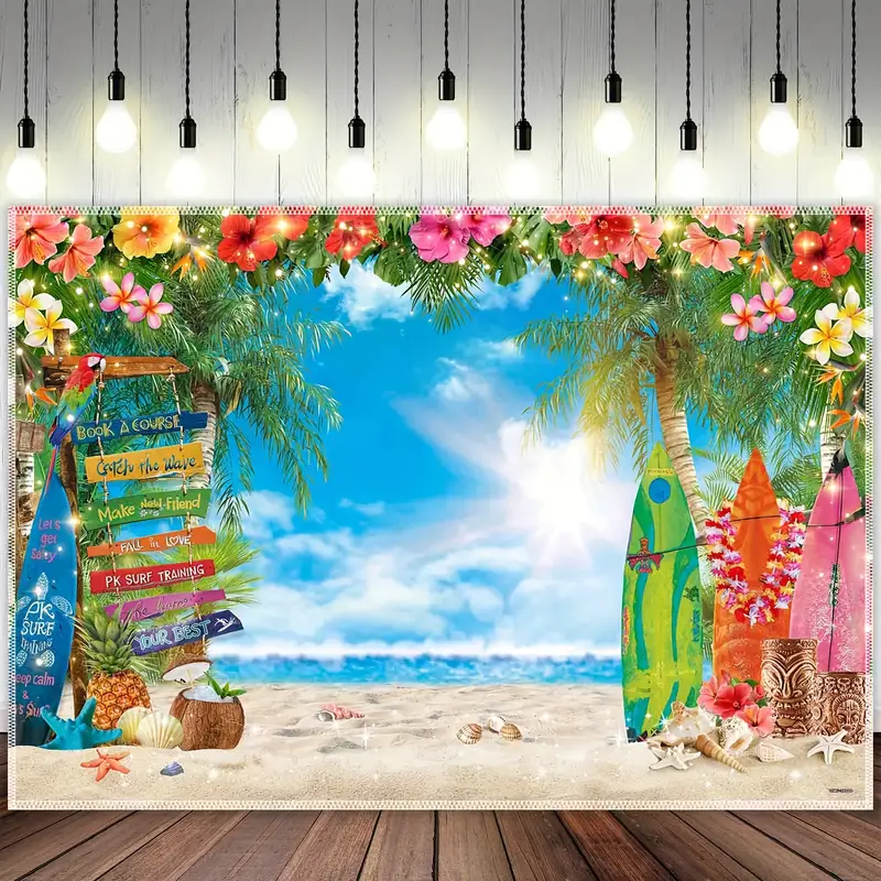 Summer Hawaiian Beach Polyester Photography Backdrop - Temu