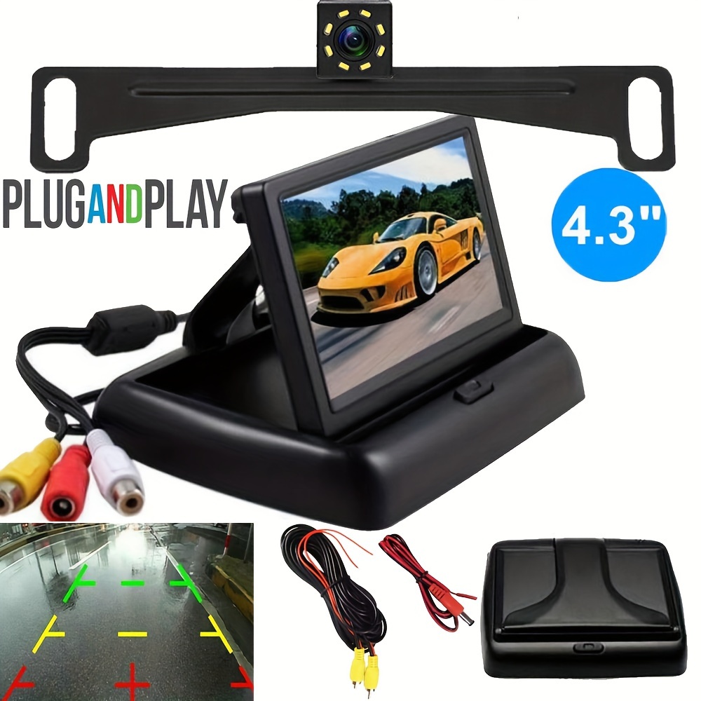 Barevná couvací a parkovací auto kamera a kamerový systém pro couvání s LCD  monitorem 7