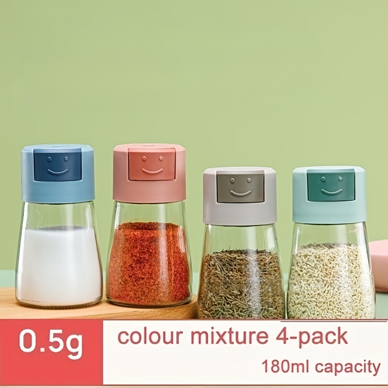  4Pcs Salt and Pepper Shakers Precise Quantitative Push