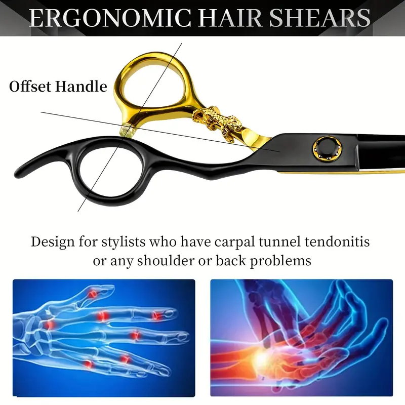 Offset Handle Design Professional Hair Shears