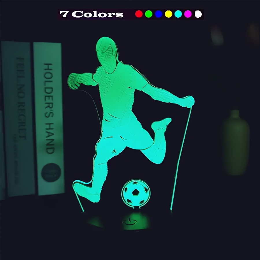 Personalized LED Soccer Ball 3D Night Light, 7 Color Changing