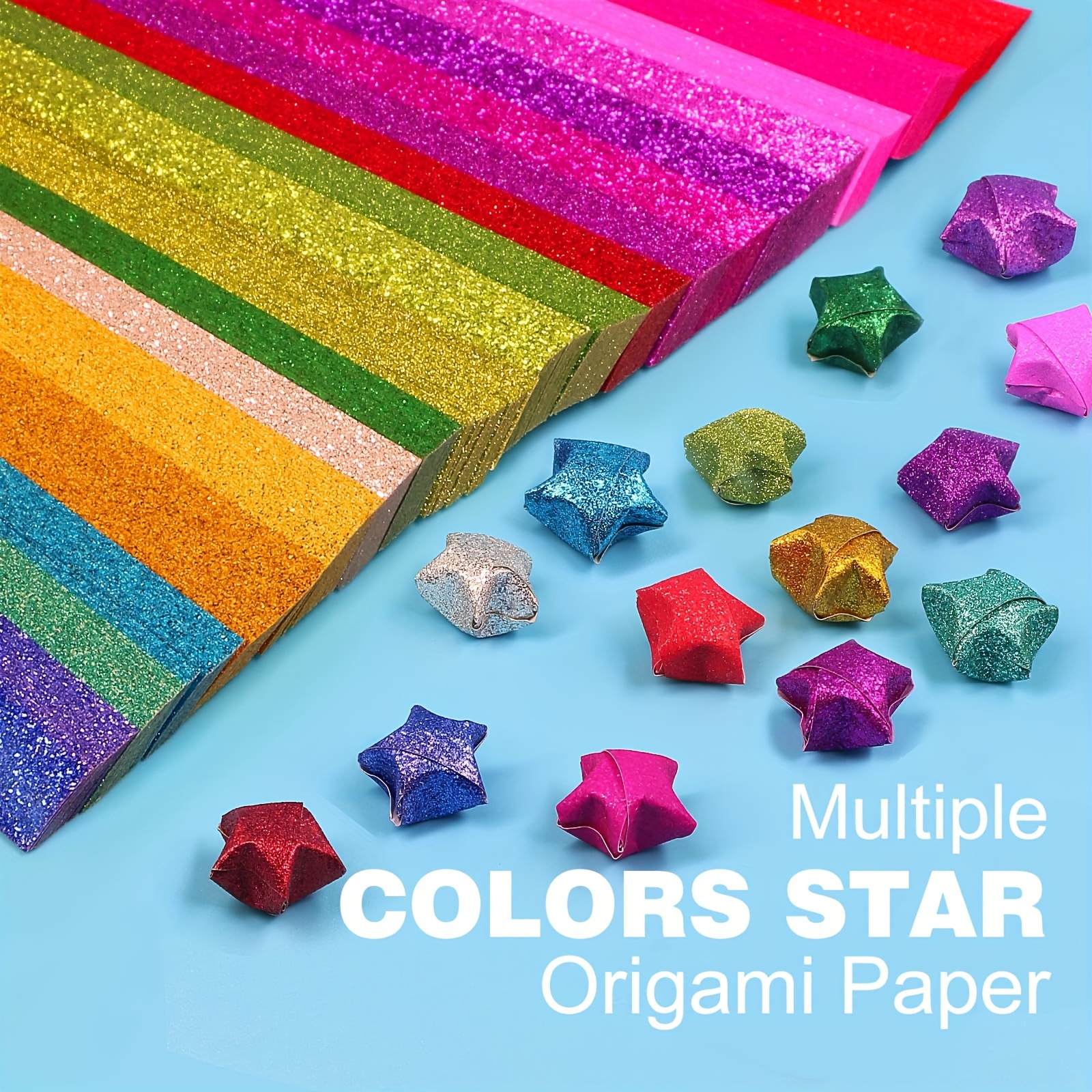 Origami Star Paper Strips Diy Hand Crafts Colorful Star Decors Fold