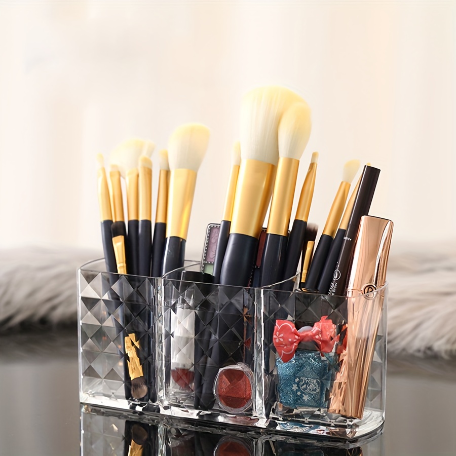 Clear Acrylic Makeup Organizer for Desk Storage