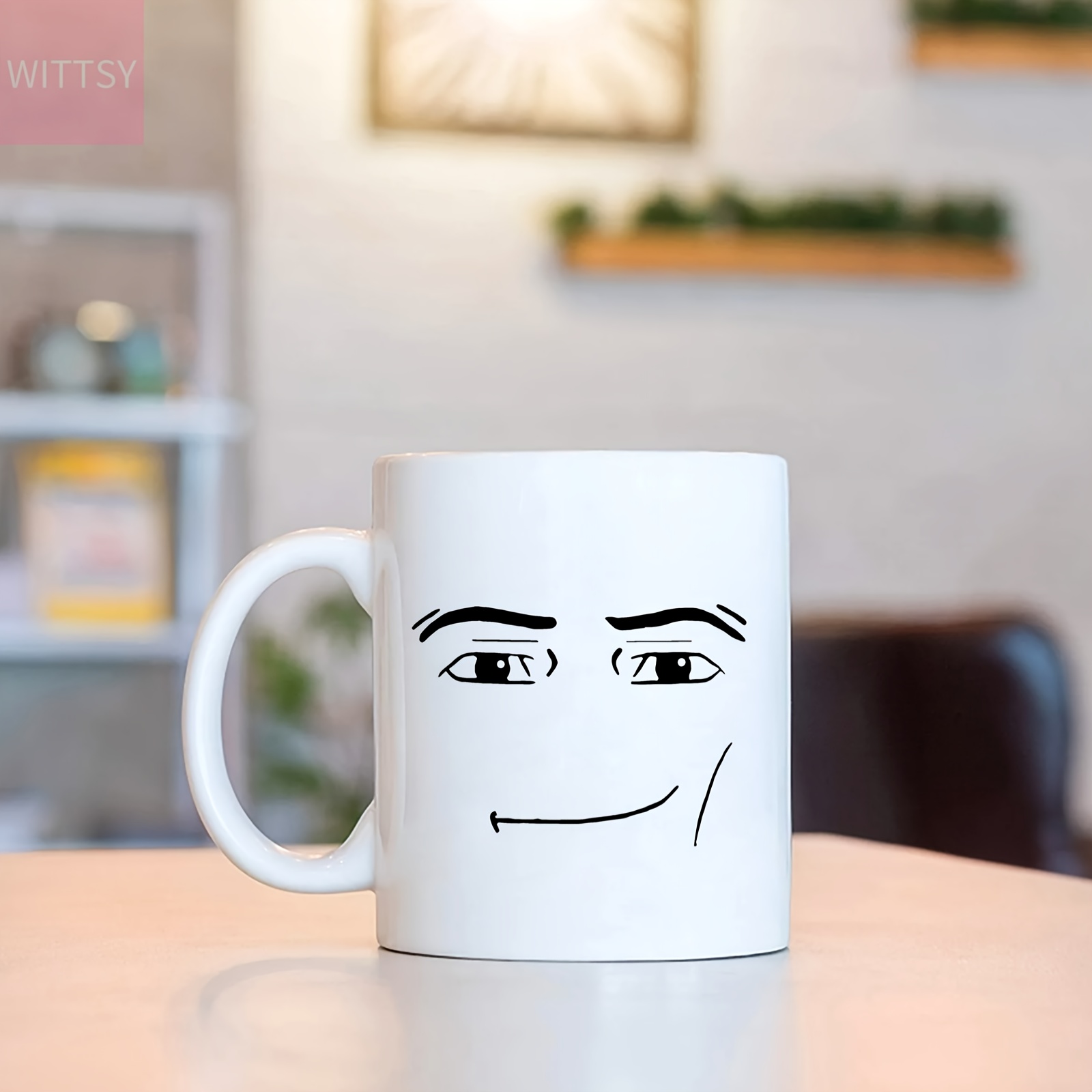 1pc, Man Face Coffee Mug, 11oz Ceramic Coffee Cups, Novelty Water Cups, For  Hot Or Cold Drinks Such As Cocoa, Milk, Tea Or Water, Summer Winter Drinkw