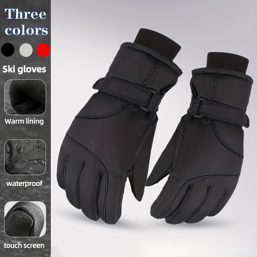 Winter Snowboard Ski Gloves Pu Leather Non slip Touch Screen - Temu