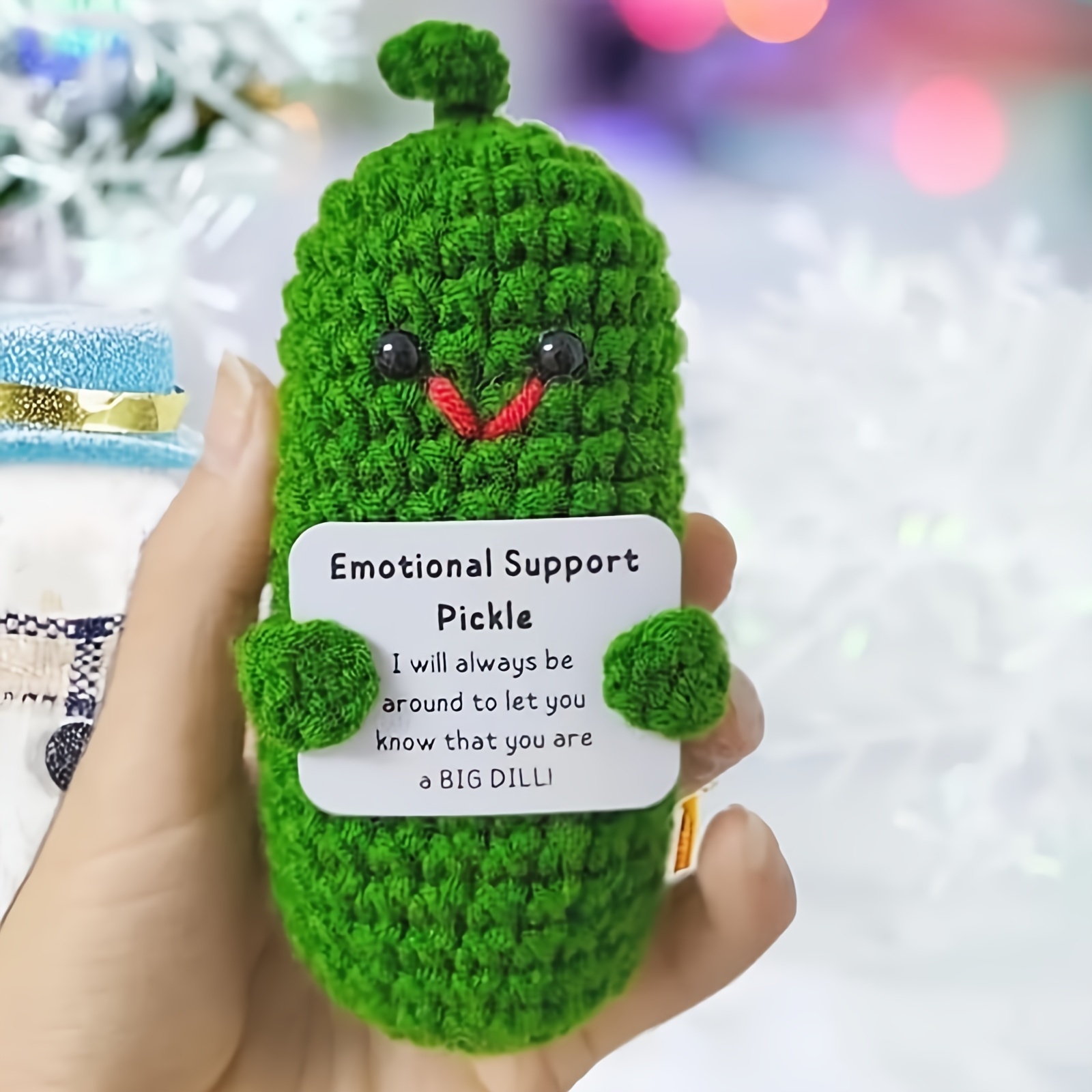 Mini Positive Pickle Funny Cute Woolen Doll With - Temu