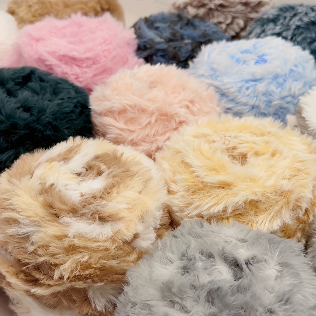 200g/ball Faux Fur Yarn Plush Thick Warm Fluffy Plush Hand-Woven Crochet  Faux Fur Threads