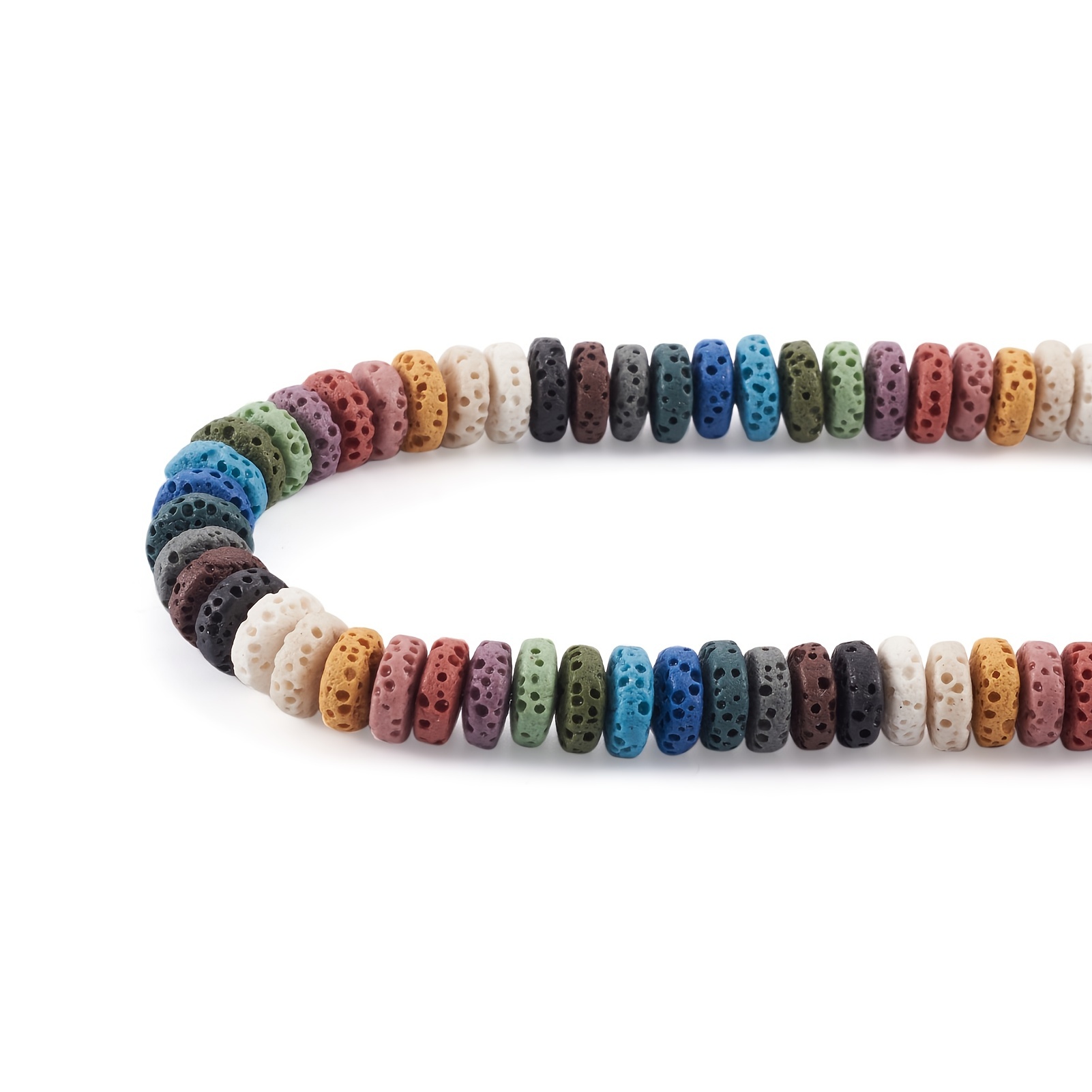 Colorful Lava Stone Beads Round Loose Chakra Rock Beads - Temu