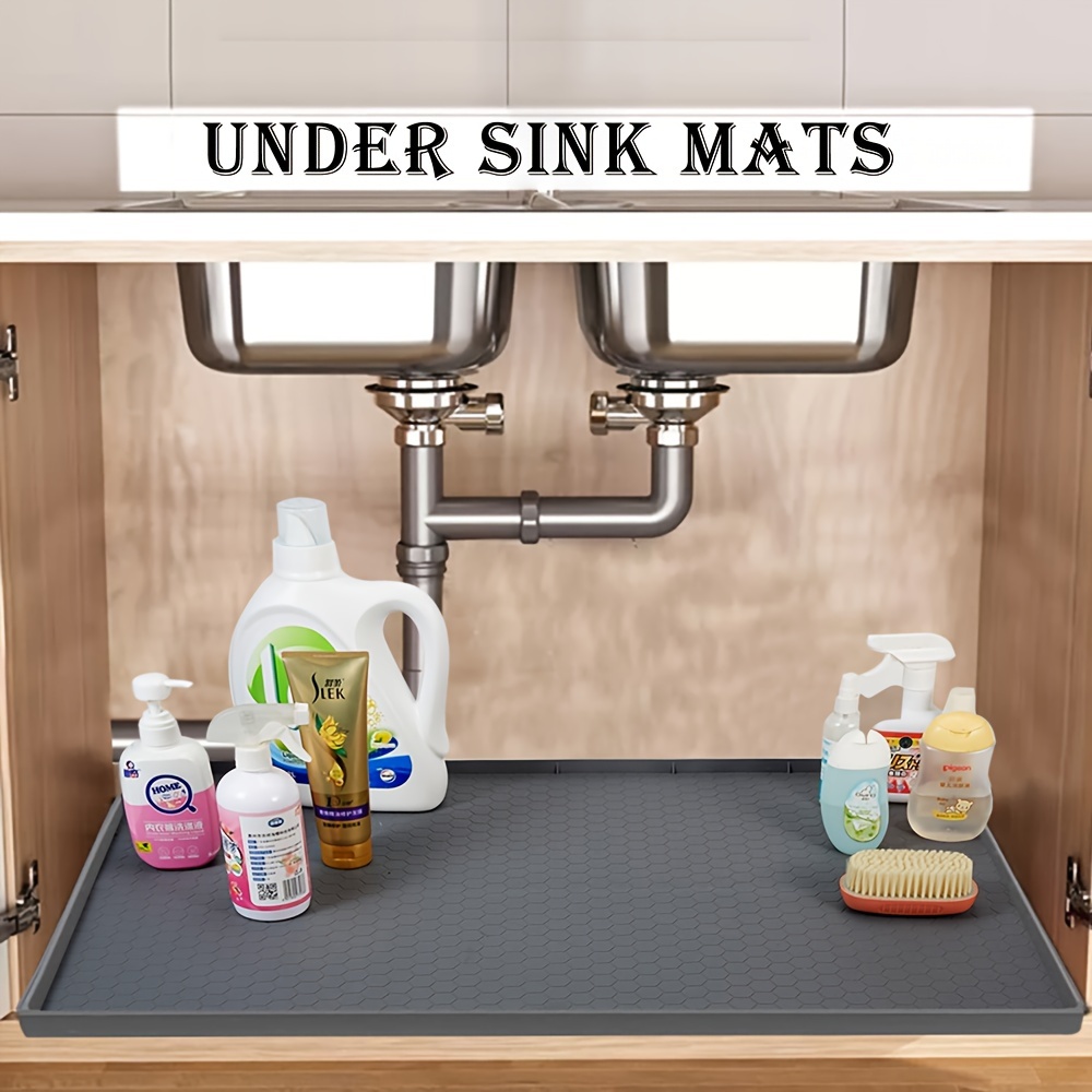 Optish Under Sink Mat, 34 x 22 Under Sink Mats for Kitchen Waterproof  Flexible Silicone Undersink Mats for Bottom of Kitchen Sink Under Sink tray  in 2023