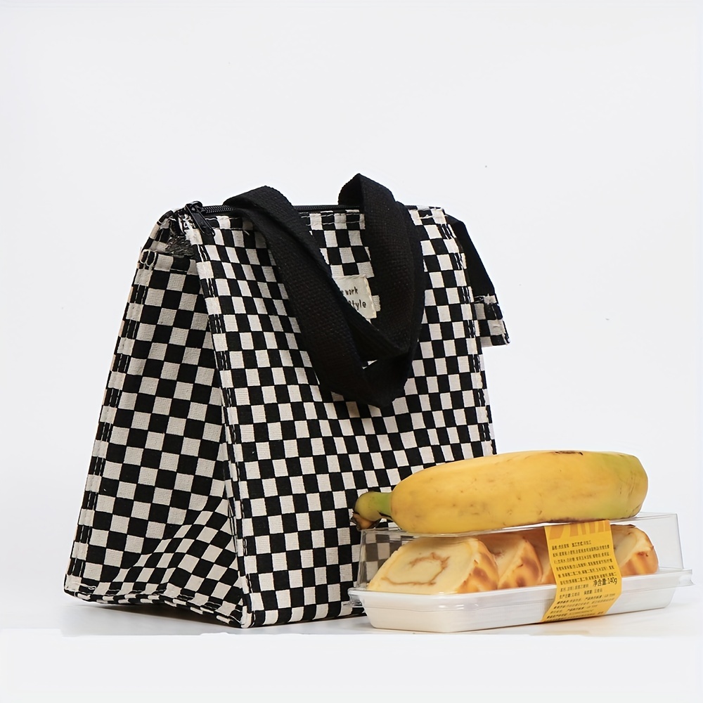 Black Checkered Lunch Box