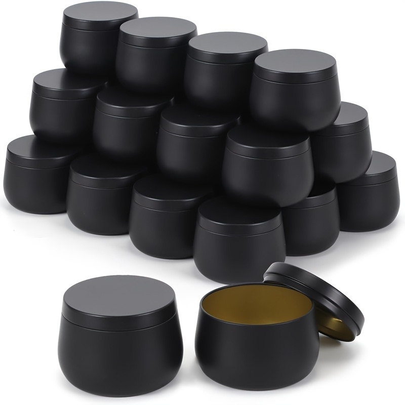 Black Candle Tins With Lids, Round Metal Kit For Loose Candles, Used For  Adult Diy Storage Tanks, Handicrafts, Candle Making Supplies Empty Candle  Cans - Temu