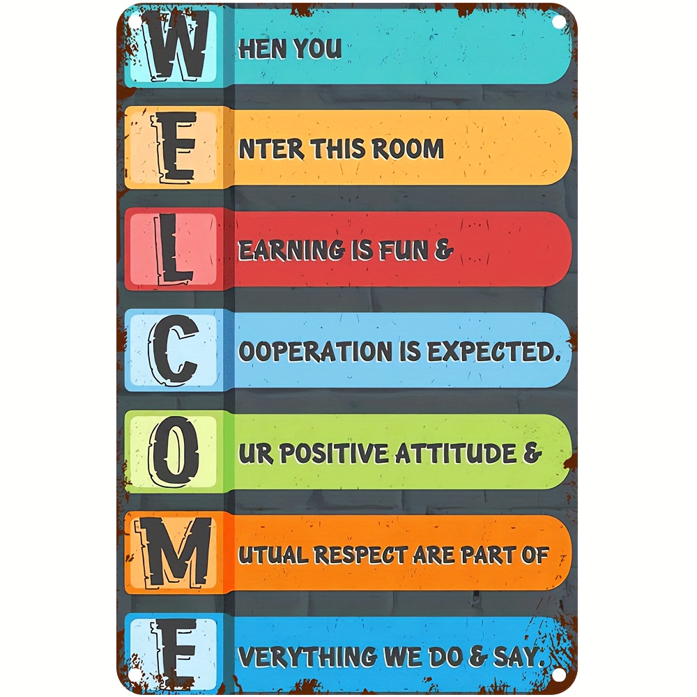Classroom Motivational Poster Metal Sign Use In Classroom - Temu