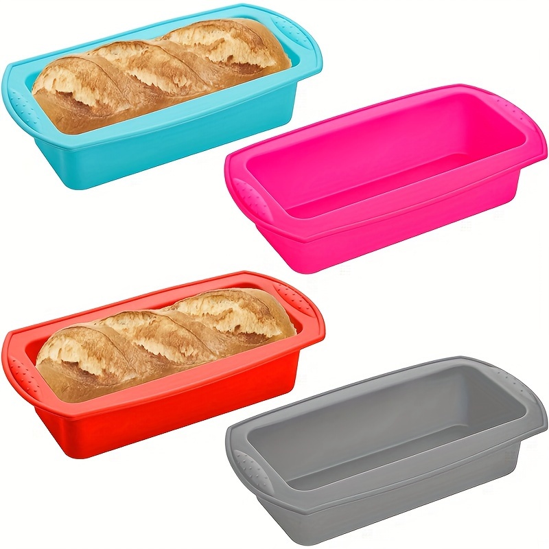 Rectangle Silicone Loaf Pan, Baking Tins Bread Pan, Mini Cake Pans For Pie  Pancakes Pizza, 4 Colors - Temu
