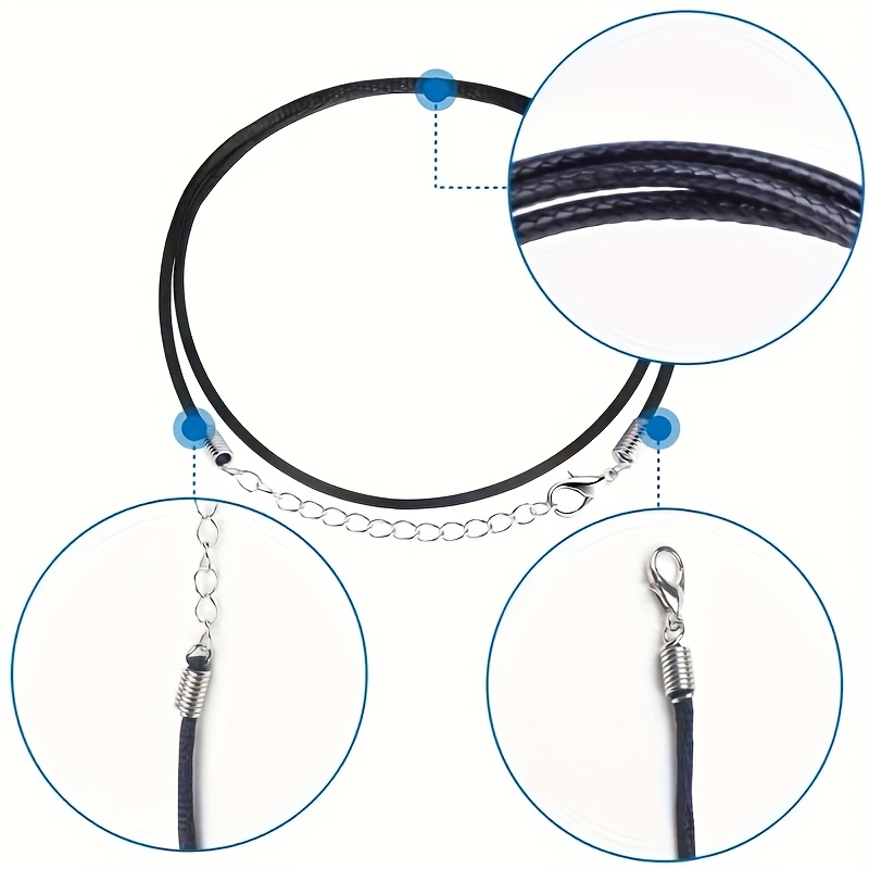 Pu Leather Adjustable Braided Rope Bulk Necklaces Lobster - Temu