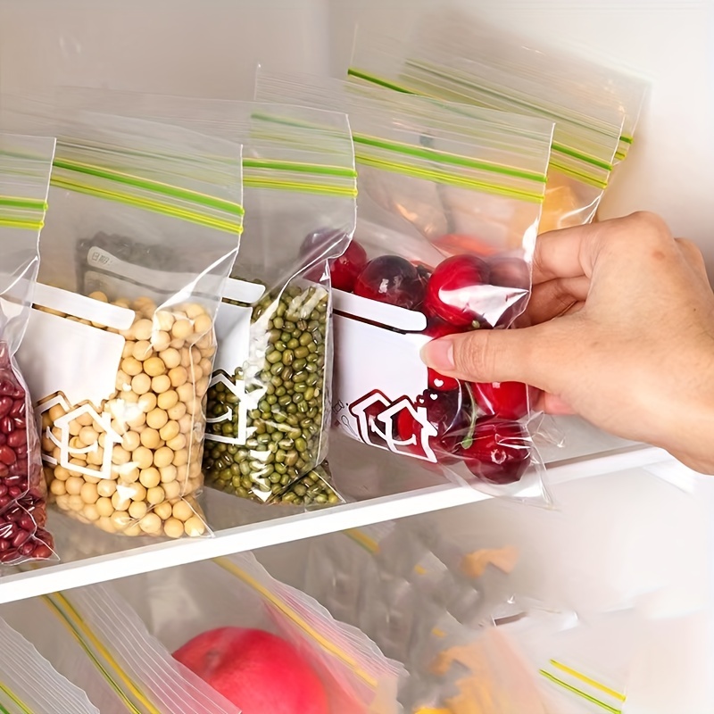 30pcs, PE Plastic Food Storage Bag, Reusable Sealed Freezer Bag, Leakproof  Food Ziplock Bag, Kitchen Storage Food Packaging