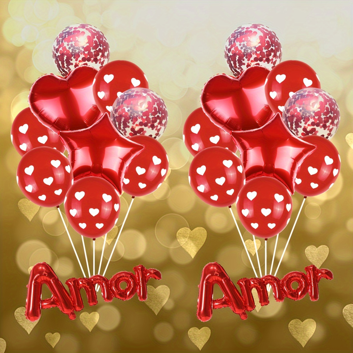 20red Heart Balloon + 2 Love Heart String Balloon Support - Temu