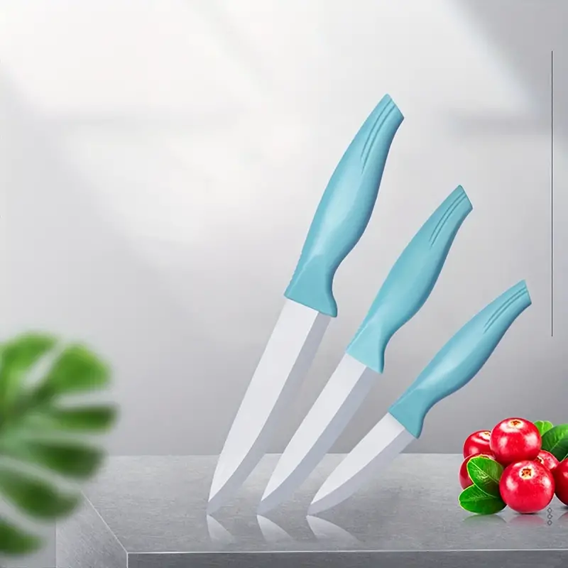 Ceramic Knife Set Fruit Paring Knives With Sheath Covers - Temu