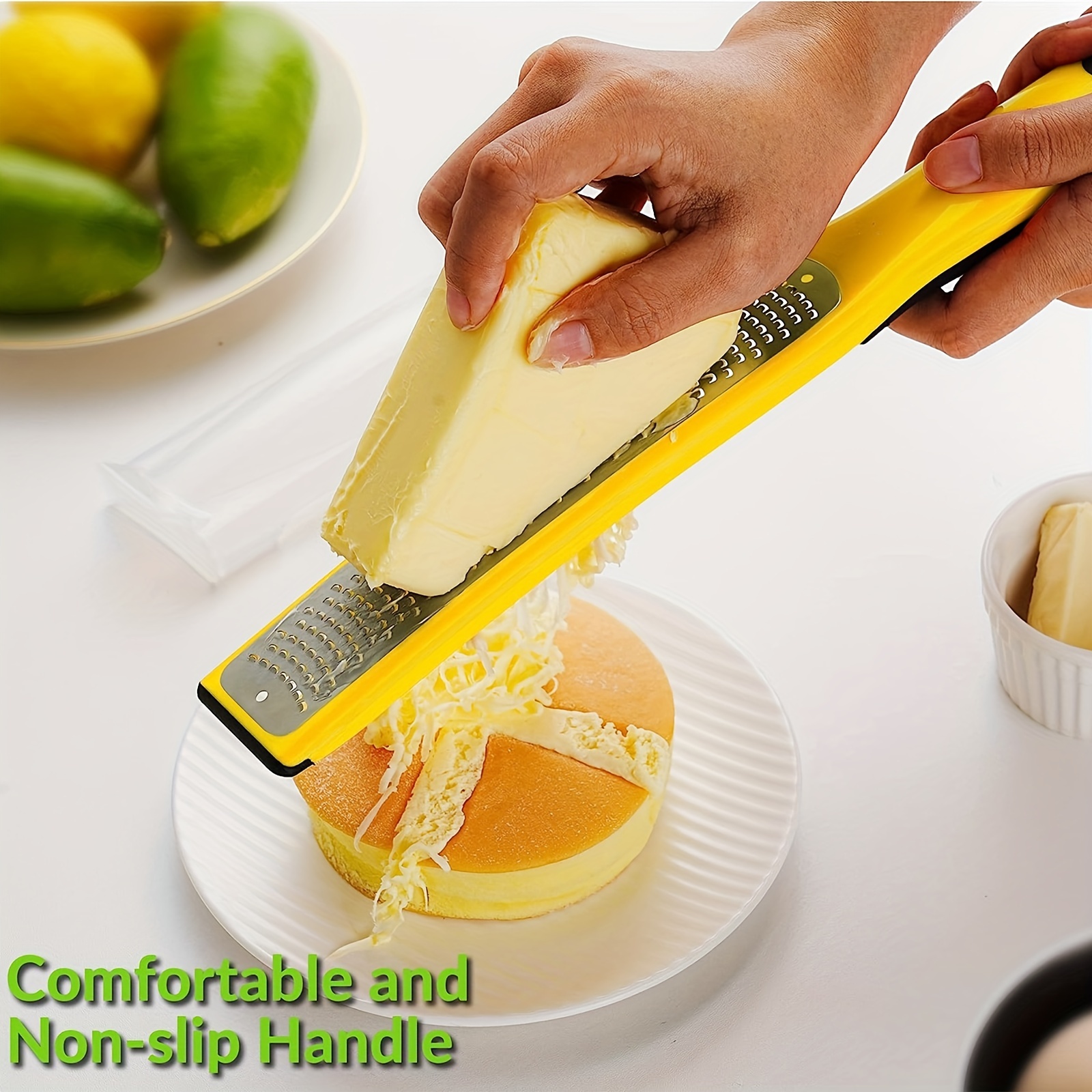 Premium stainless steel citrus zester / cheese, nut, chocolate grater -  Green Handle