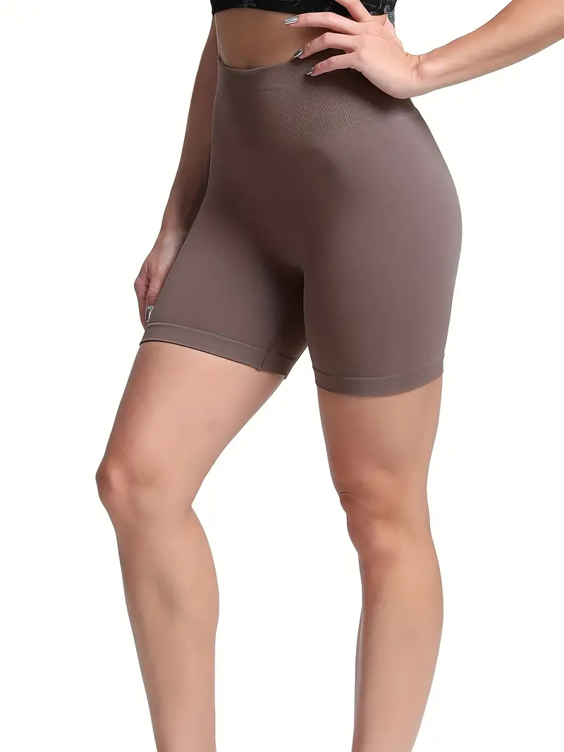 Women's Solid Color Workout Shorts Seamless Scrunch Butt Gym - Temu