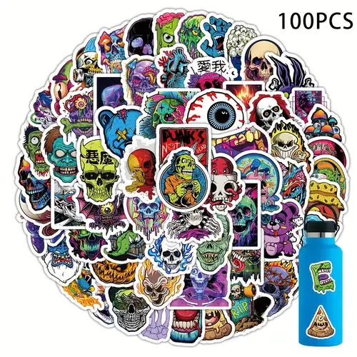 100 Pcs Aesthetic Stickers Gift Pvc Stickers Waterproof Decorative Decals  For Water Bottle Laptop Phone Skateboard