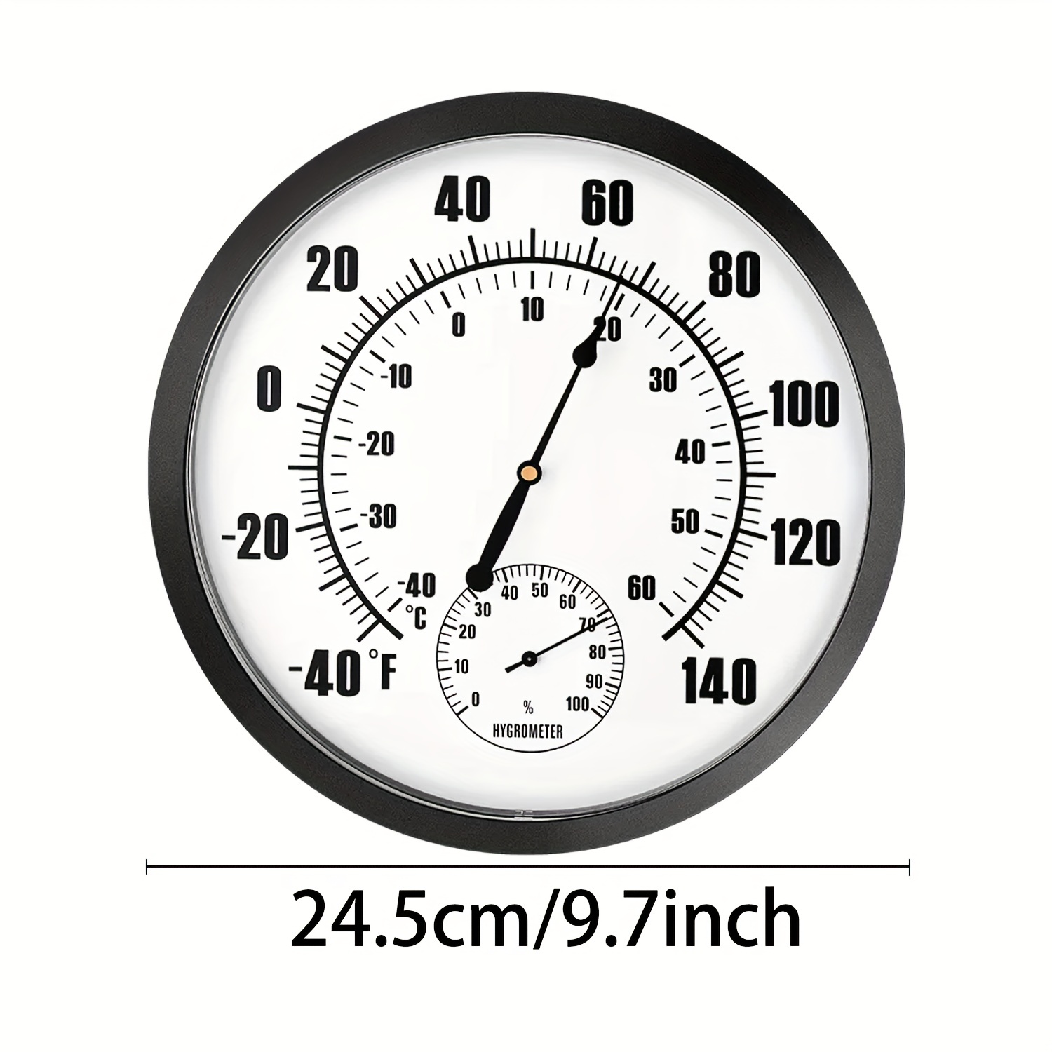 Thermomètre Hygromètre Indicateur Suspendu Mural Rond - Pour Intérieur et  Extérieur