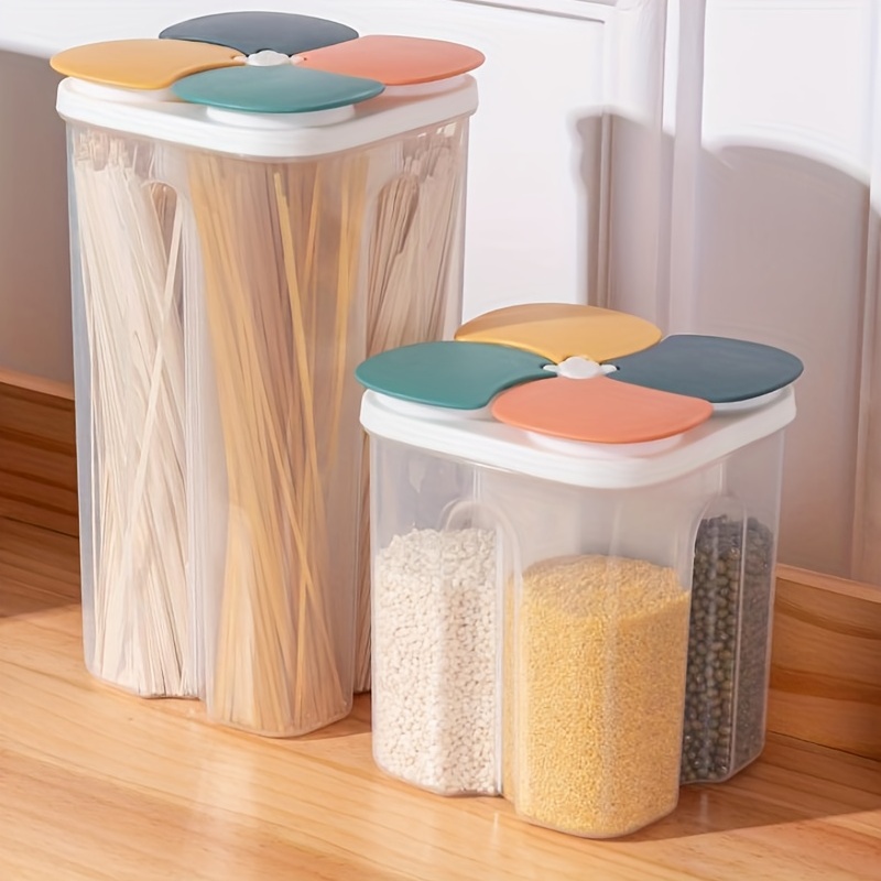 Airtight Grided Storage Container With Lid - Perfect For Candy, Biscuits,  Tea, And Pet Snacks - Kitchen Pantry Organization And Food Preservation -  Dry Food Canisters For Cereal, Pasta, Flour, Sugar 