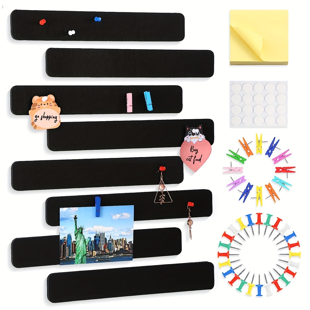 

12 Sets Cork Board, Felt Pin Board Bar Strips, Bulletin Board For Offices Home Wall Decoration, Notice Board Self Adhesive Bulletin Board Strips With Push Pins For Paste Notes, Photos
