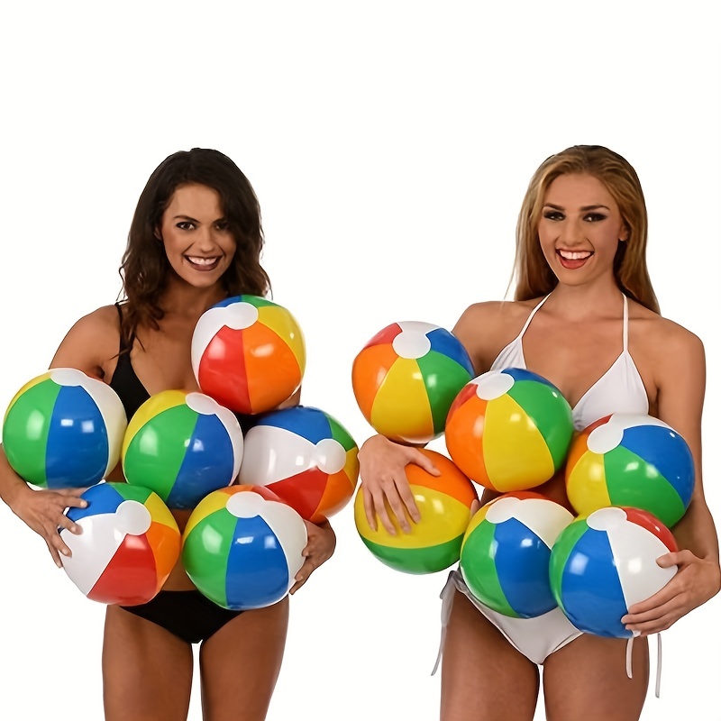 Lot de 6] Ballons de plage en vrac – Grand ballon de plage gonflable de  40,6 cm, couleur arc-en-ciel – Jouets de piscine pour enfants, jouets de