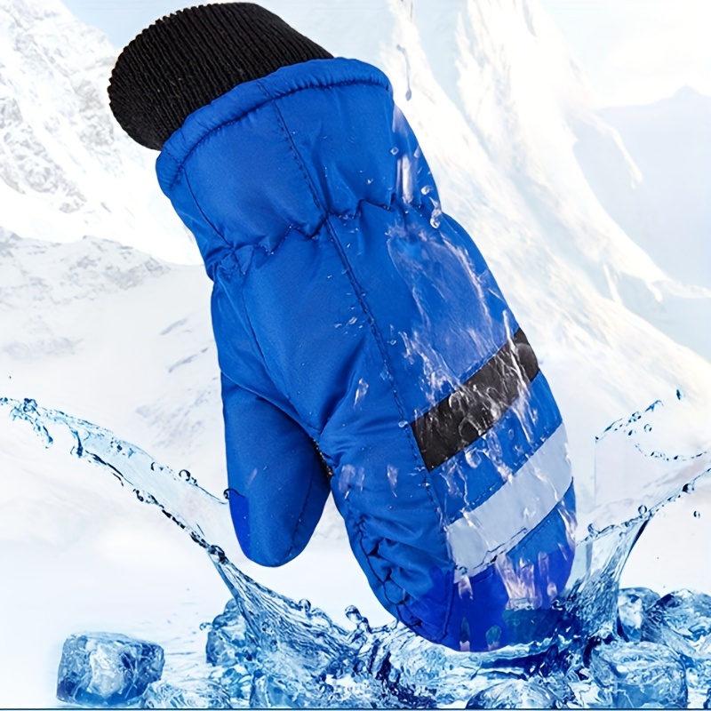 Manoplas de esquí para niños pequeños, con forro Sher-Pa, guantes de nieve  para niñas y niños, cálidos guantes de nieve de invierno