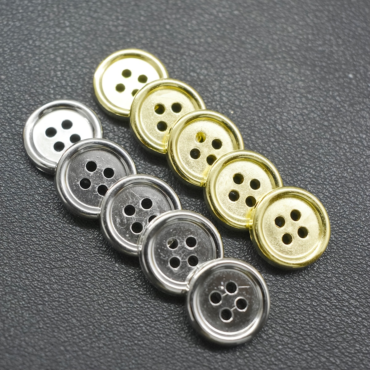  10Pcs Metal Flat Buttons Sewing Flat Metal Button Shirt Coat  Suit Buckle Buttons 25mm Matte Black