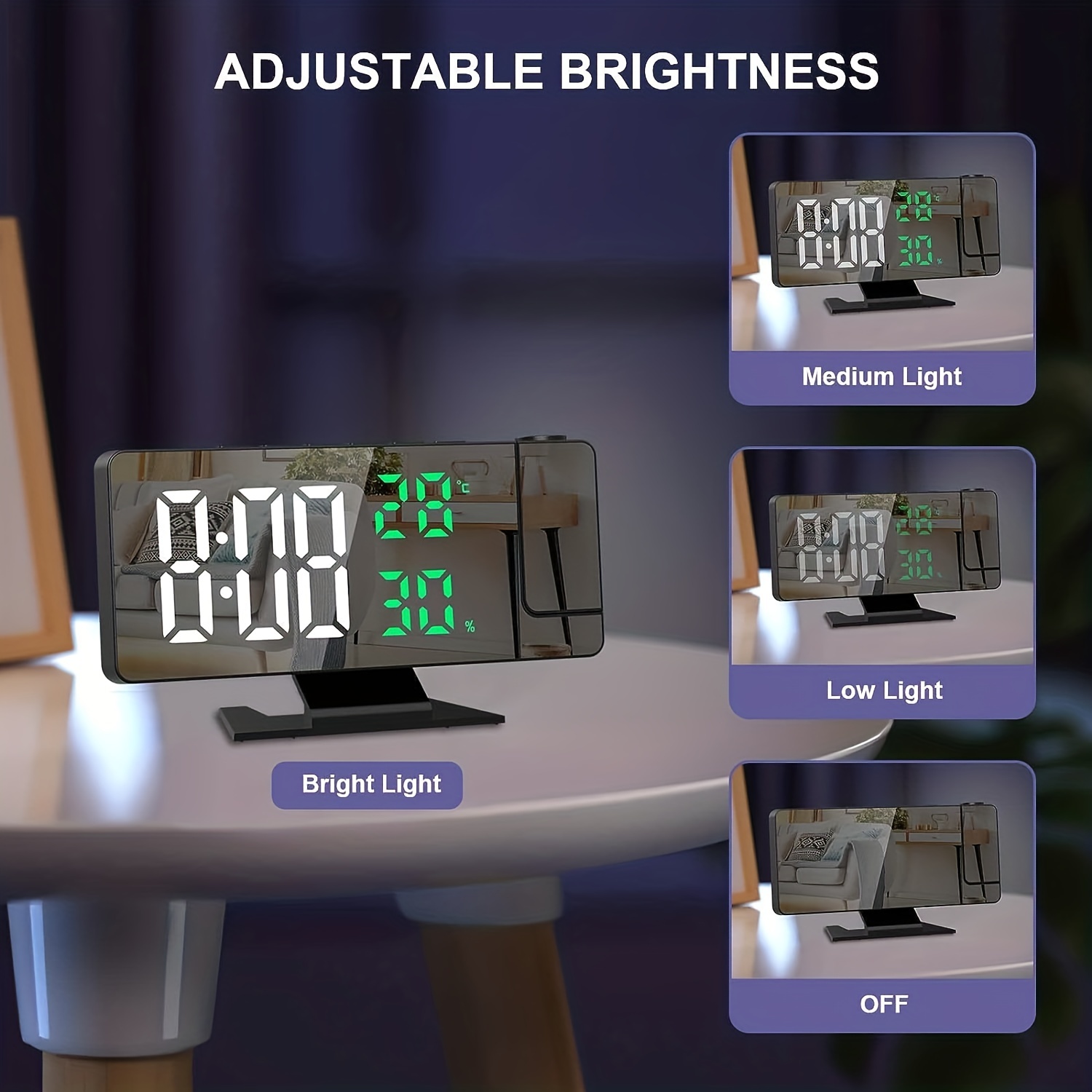 Sveglia con proiezione digitale a LED, orologio da tavolo, camera da letto,  comodino, timer di spegnimento, grande soffitto – i migliori prodotti nel  negozio online Joom Geek