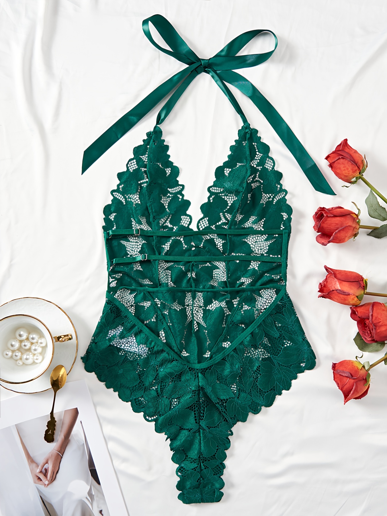 Emerald Green Strappy bodysuit