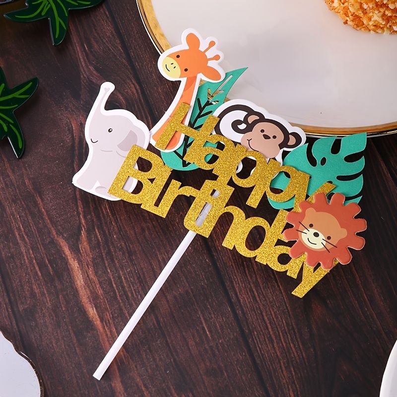 1pc Birthday Party Animal Theme Cake Insert Scene Decor Room Decor Birthday  Party Supplies Theme Party Decoration | Free Shipping For New Users | Temu