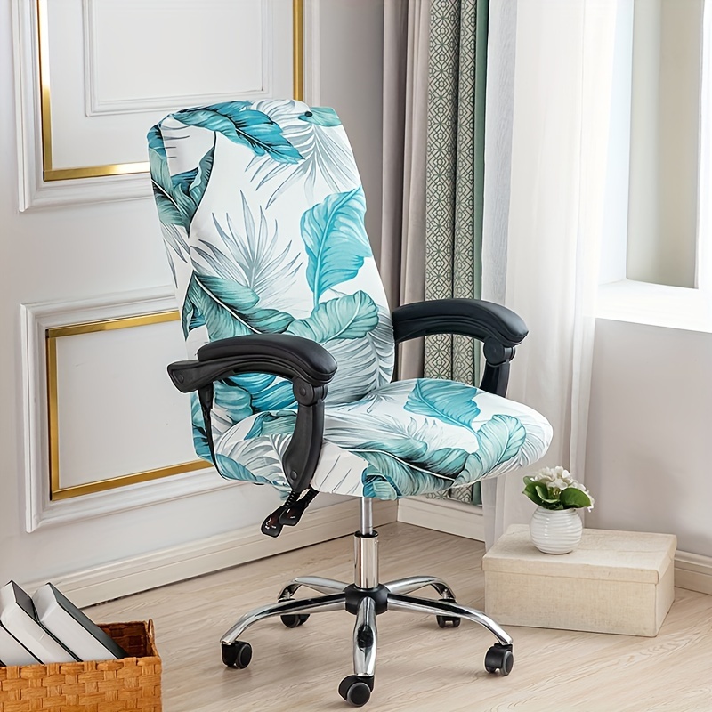 NeColorLife Office Chair Covers with Armrest Covers Stretchable Desk Chair  Covers Thick Checked Jacquard Office Seat Covers Universal Rotating Chair