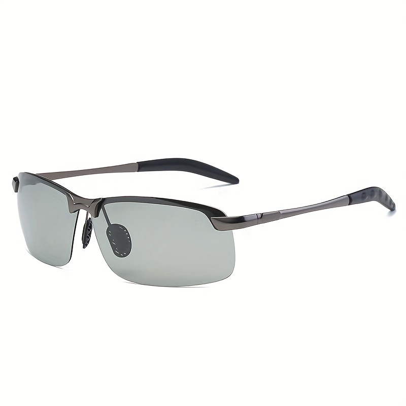 Men's Vintage Photochromic Lenses Square Frame Polarized Sunglasses