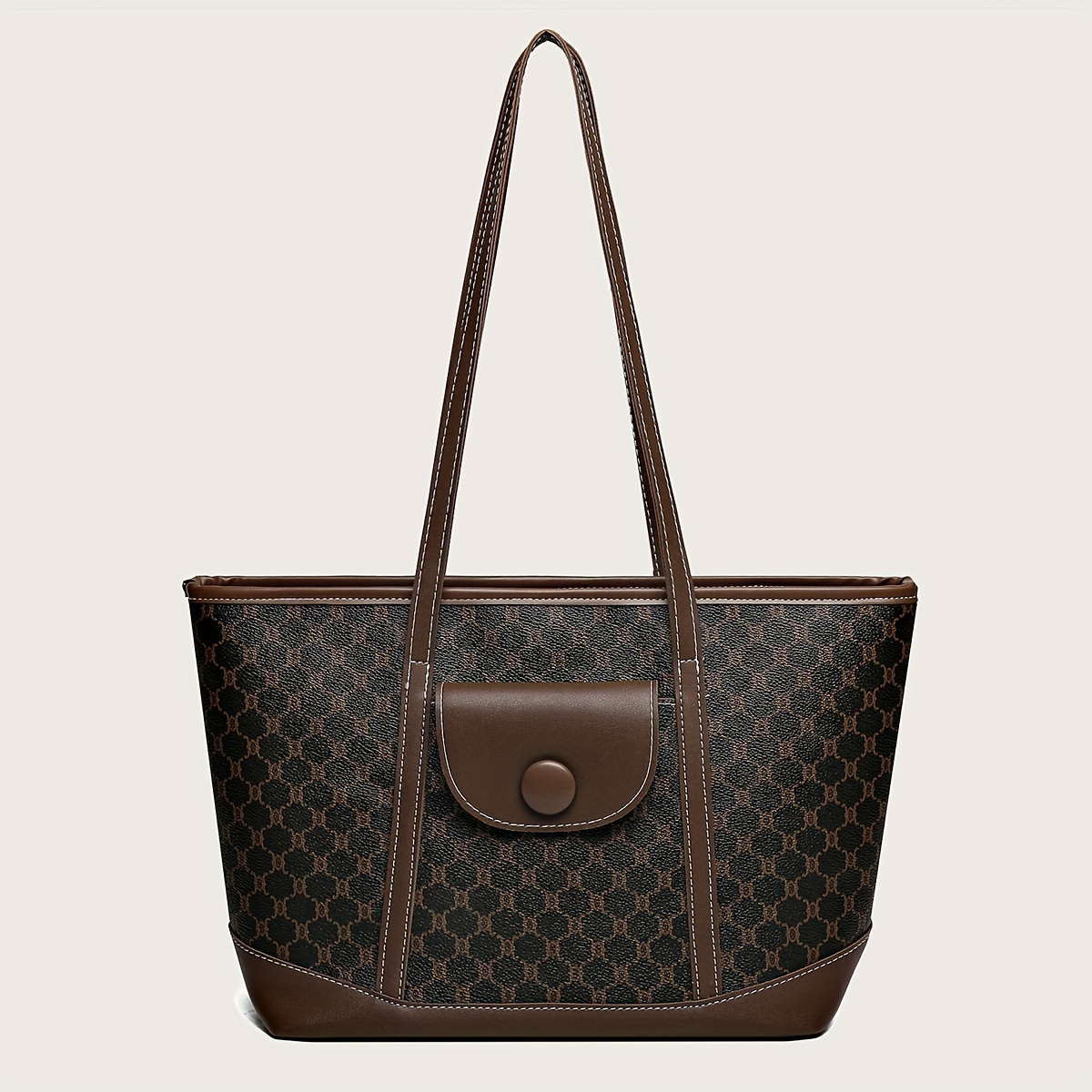 Large Retro Geometric Pattern Tote Bag, Classic Luxury Shoulder Bag,  Elegant Daily Use Bag For Work, Women's Everyday Bag - Temu Italy