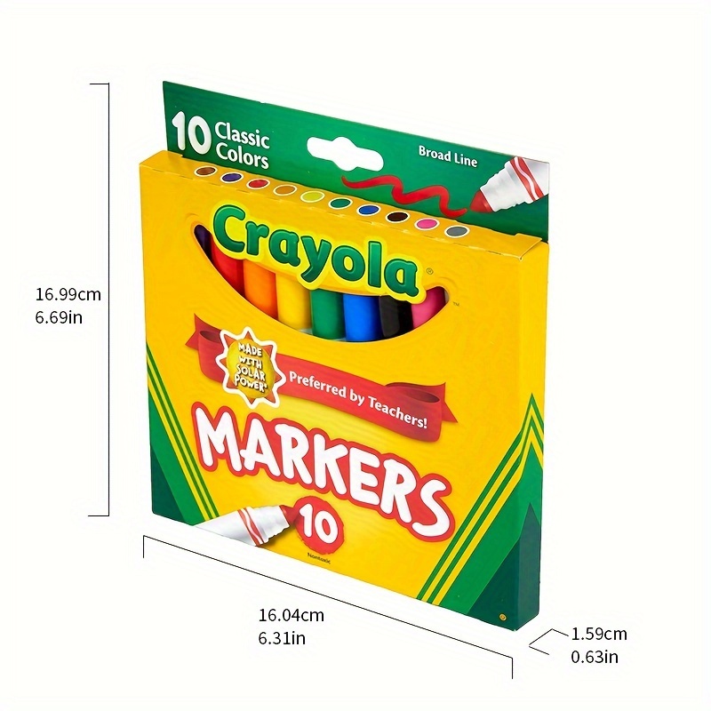 Broad Line Markers Classic Colors 10 Each 10 Counts - Temu