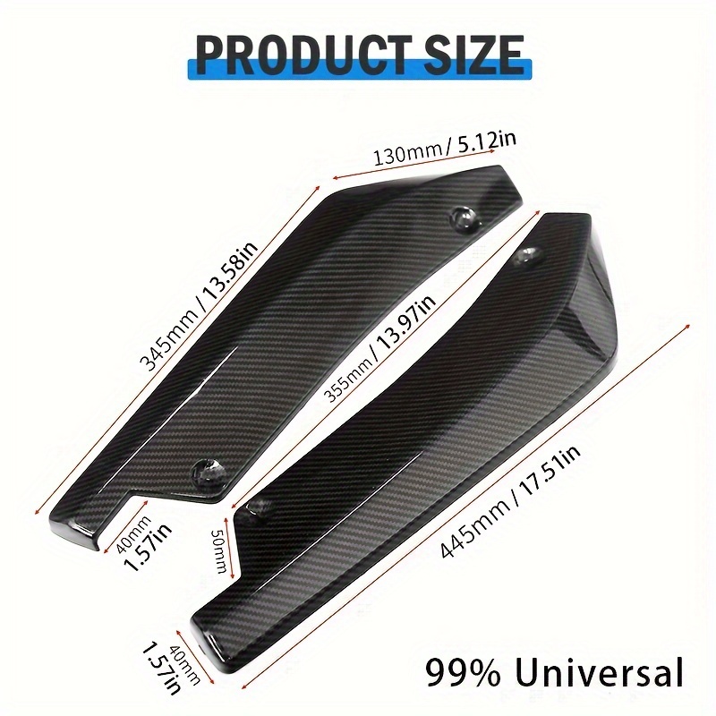 LED HECKSPOILER Lippe Aufkleber Universal  Kofferraum Dachspoiler 110Cm,  Schwarz Karbonfaser Effekt