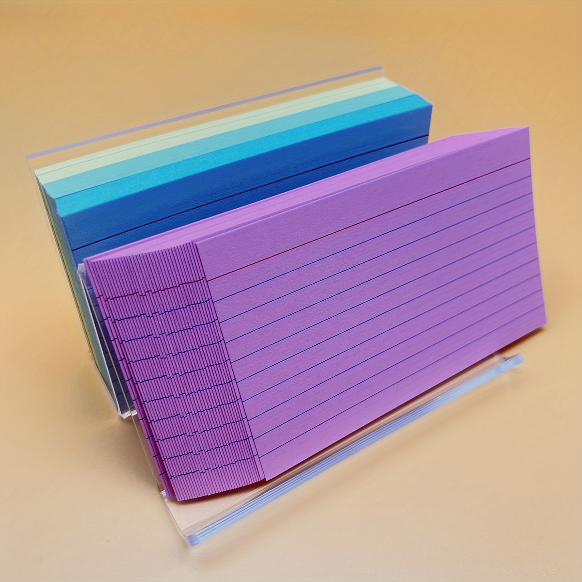 3x5 Index Card Holder With 5 Dividers, Labels (3 Colors, 3 Pack)