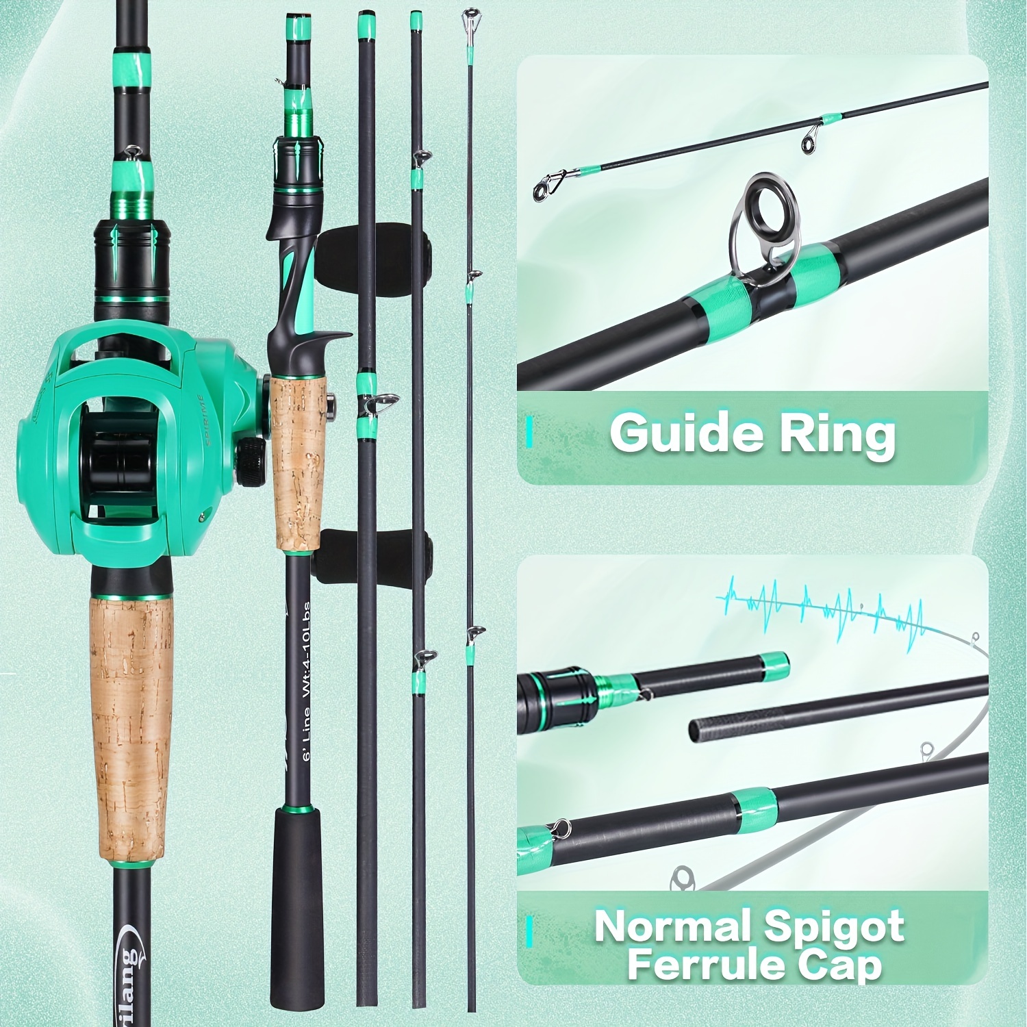 Sougayilang Portable Baitcasting Fishing Rod Reel Combo - Temu New Zealand
