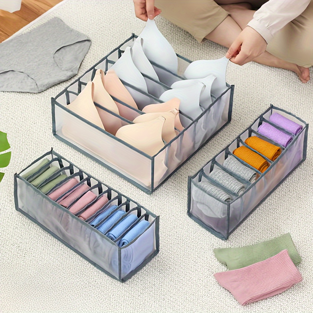 Multi grid Underwear Drawer Storage Box Foldable Clothes - Temu