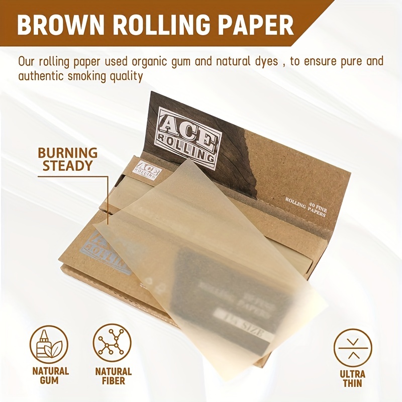 1 1/4 Size Brown Unbleached Smoking Rolling Papers