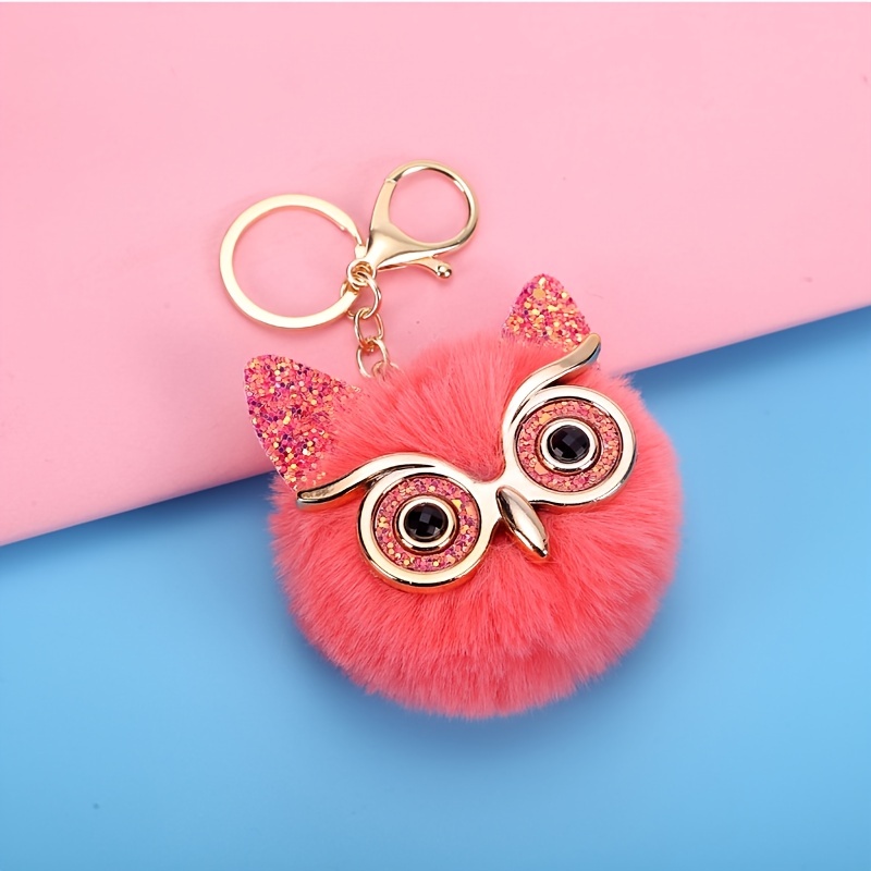 Lollipop Fur Keychain Real Fur Pom Pom Fur Fox Ball 