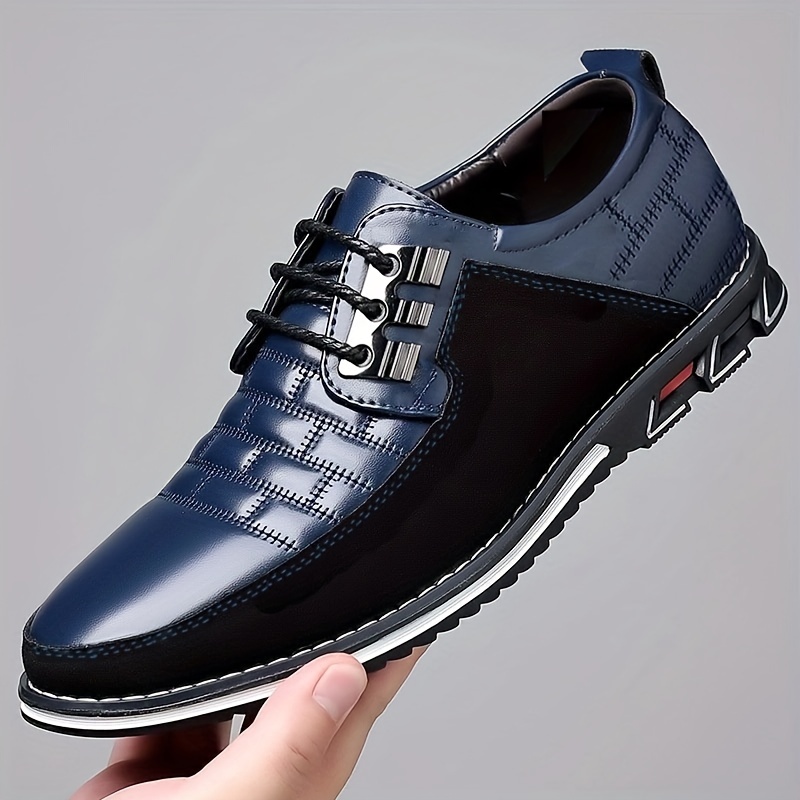 Men's Comfortable Slip On Flat Dress Formal Shoes Bussiness Faux Leather  Shoes