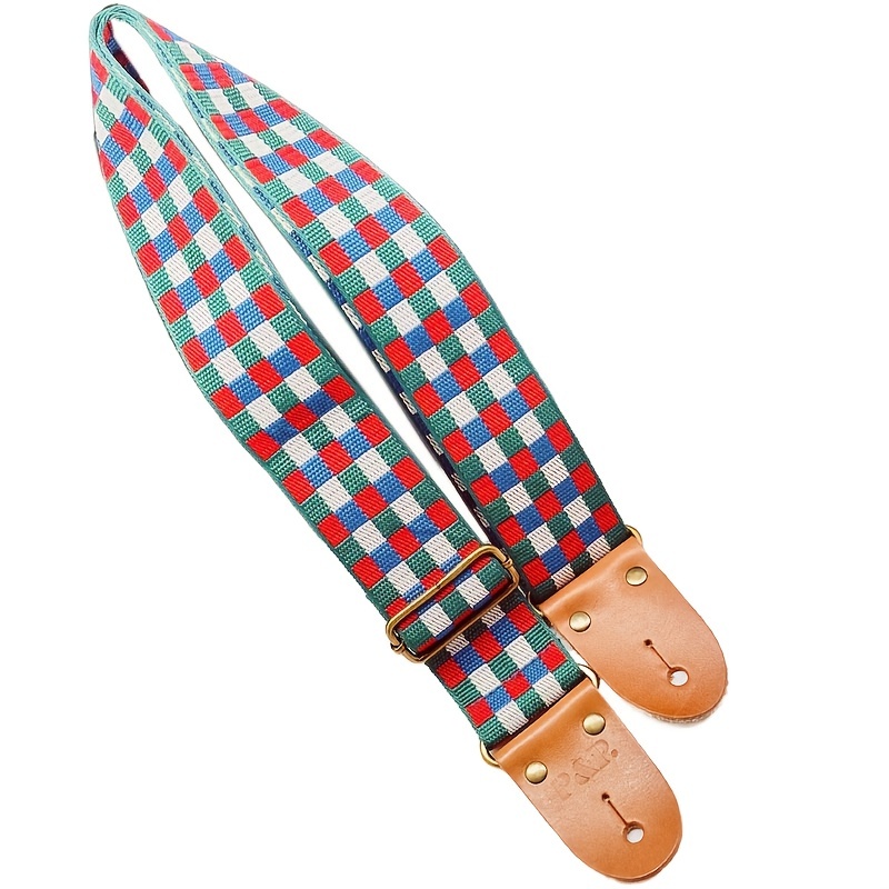 Pu Faux Leather Plaid Guitar Strap Is Suitable For Steel String Acoustic  Guitar Instrument Accessories - Temu