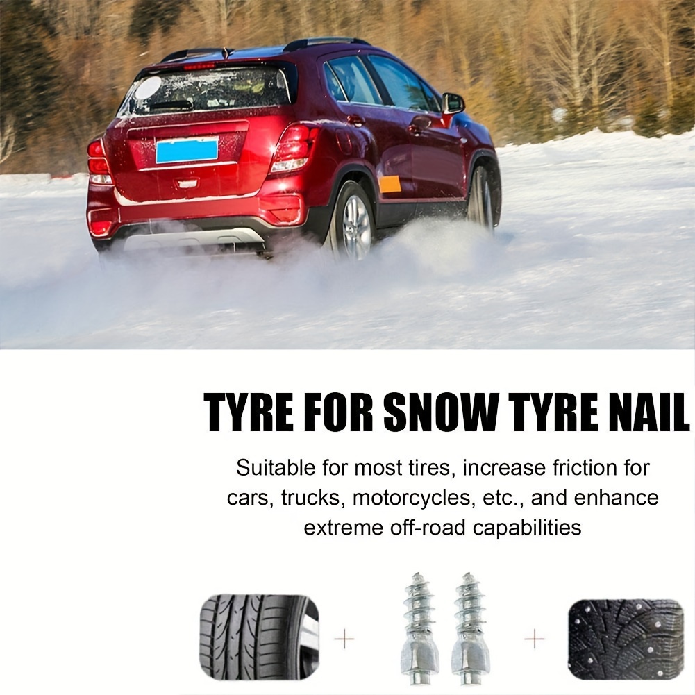 100pcs Aluminum Tire Studs, Screw-in Car Truck ATV Wheel Snow Spikes For Winter