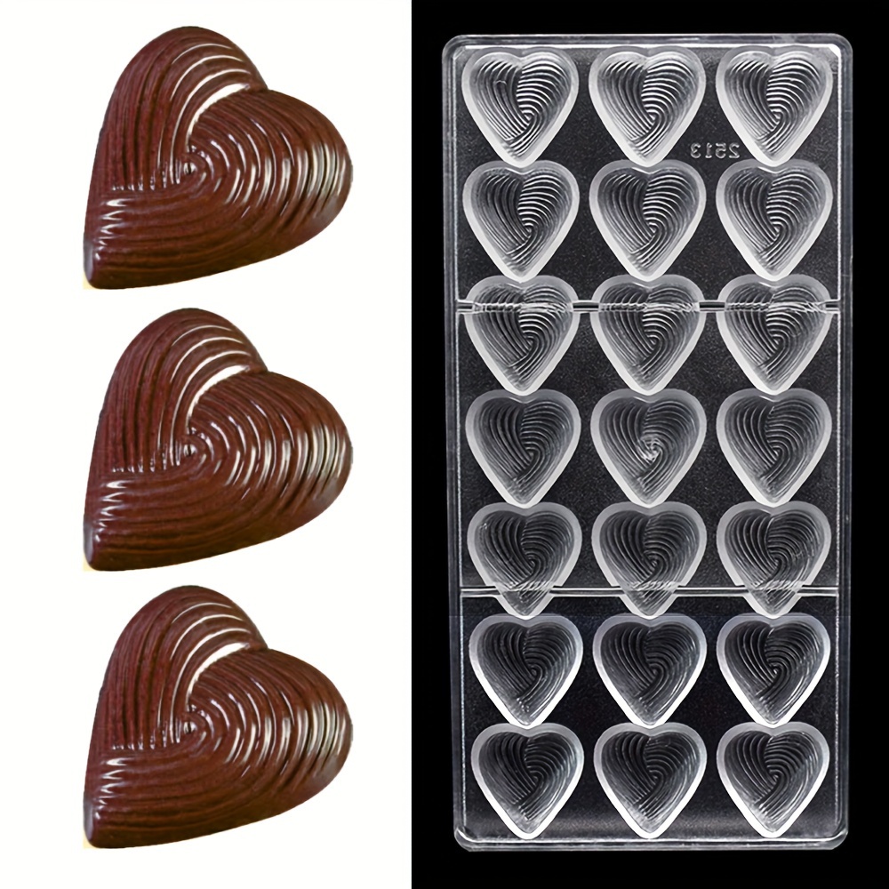 

Valentine's Heart Shaped Chocolate Molds, Plastic Candy Baking Molds With 21 Cavities - Lightweight, Reusable, Holiday Sweet Treats 9g